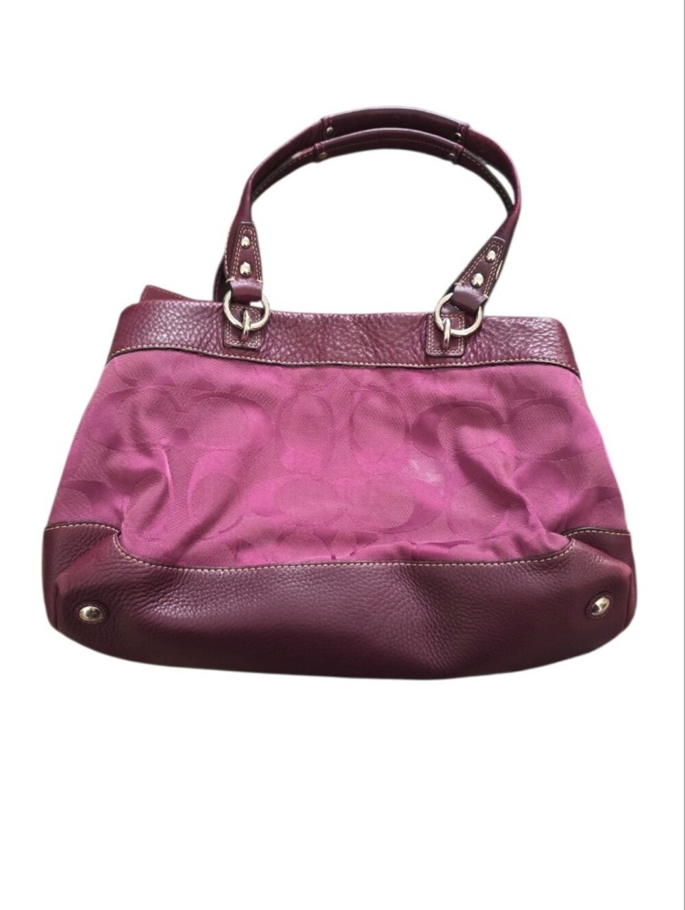 Coach Penelope Magenta Shoulder Signature Canvas Tote Bag 14422 - Picture 2 of 12